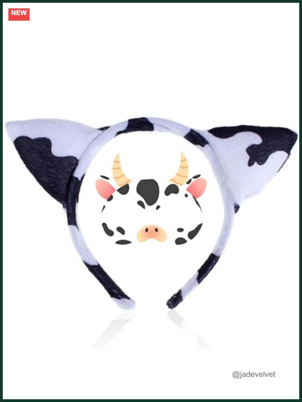 Cow Ear Headband Plush Elastic Hair Hoop Halloween Costume Accessory
